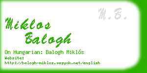 miklos balogh business card